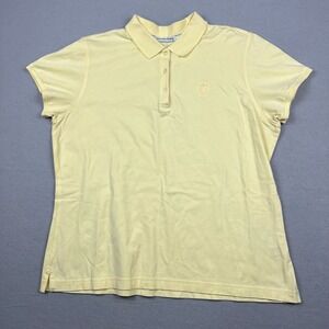 Fairway & Greene Women XL Yellow Mercerized Pima Polo Golf Shirt Heritage Badge
